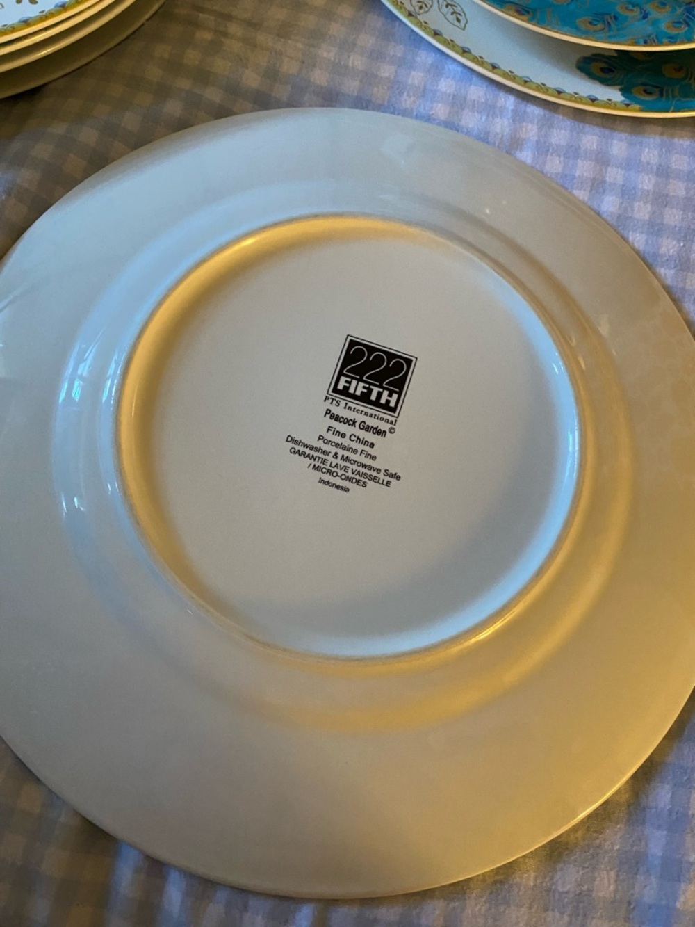 Peacock Garden Fine China Porcelain Dinner Plate by 222 Fifth Set of 2 - Picture 7 of 12